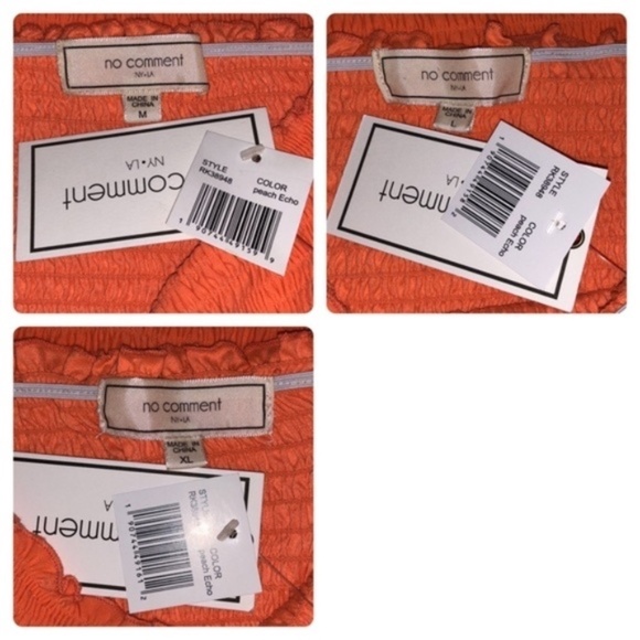 New No Comment Peach Off The Shoulder Crop Top - Picture 6 of 12